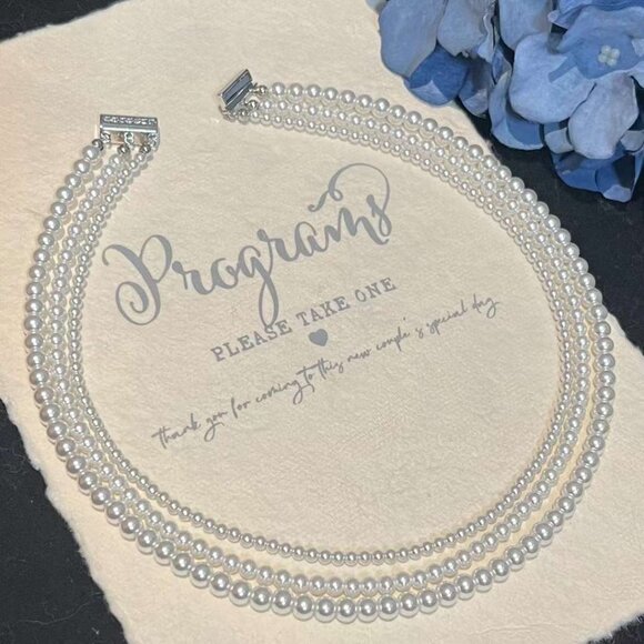 Three-Layer Crystal Pearl Necklace - Picture 2 of 3